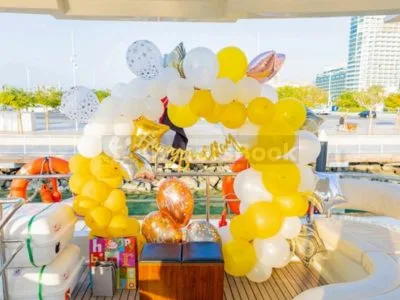 3-6 Hour VIP Birthday Party 110ft Yacht With Cake, Decorations & Drinks Included – Inflatables/Slides & Dinner – (Up to 85 PAX)