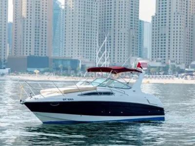 AnchorsBook Fleet: Dubai Party Yacht Rental – Regal 33ft (8 PAX)