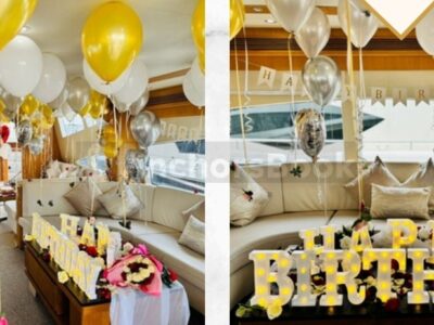 Premium Luxury 3-6 Hour Birthday Party 100ft Yacht With Cake, Decorations & Assorted Drinks Included – Dinner Optional – (Up to 50PAX) | AnchorsBook Photo 3-5 Hour Birthday Party 40ft Yacht - Includes: 🎂Cake, 🎈Decorations, Unlimited Soft Drinks