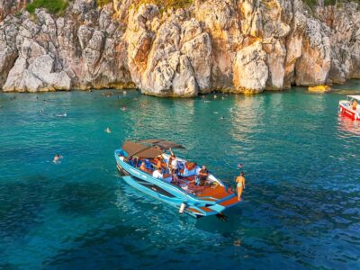 Grama Bay Boat Tour: Explore 20+ Hidden Gems, Blue Caves & Crystal Waters | 5.5h Coastal Adventure with Swim Stops