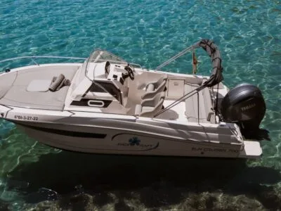 Ibiza Private Charter on Pacific Craft 700 – Dual Sundecks & Cabin Comfort