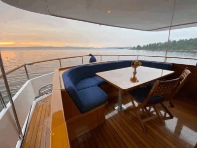 Private Luxury Yacht Charter in the Stockholm Archipelago | M/Y Merceditas for Cruises, Dining & Events | AnchorsBook Photo Private Luxury Yacht Charter in the Stockholm Archipelago | M/Y Merceditas for Cruises, Dining & Events