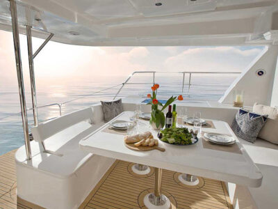 HYPE YACHT 55 Phuket: Phi Phi Island & Maya Bay Luxury Yacht Day Tour | AnchorsBook Photo Private Leopard 51 Catamaran Charter with Waterslide, Floating Jacuzzi & Island Cruise