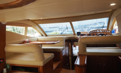 Sleek Flybridge Private Yacht Charter in Singapore with Water Toys