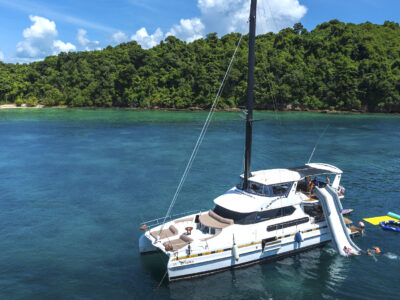 HYPE YACHT 55 Phuket: Phi Phi Island & Maya Bay Luxury Yacht Day Tour | AnchorsBook Photo Shangani – 70ft Luxury Catamaran with Jacuzzi & Bar for 60 Guests in Thailand