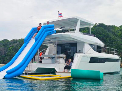 HYPE YACHT 55 Phuket: Phi Phi Island & Maya Bay Luxury Yacht Day Tour | AnchorsBook Photo Shibuli – 40Ft Leopard Speed Catamaran for Fast Island Adventures in Phuket
