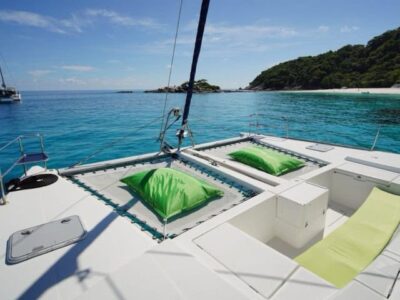 HYPE YACHT 55 Phuket: Phi Phi Island & Maya Bay Luxury Yacht Day Tour | AnchorsBook Photo Lagoon 440 Catamaran Charter with Water Toys & Glass-Bottom Boat Experience