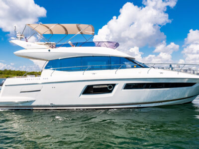 French Luxury on the Water | 52ft Prestige Flybridge Yacht Charter Miami