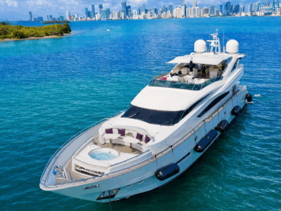 Miami’s Ultimate Mega Yacht Adventure — The 103’ Azimut | AnchorsBook Photo Relax in the Jacuzzi and Explore Miami Aboard the 100’ Dominator