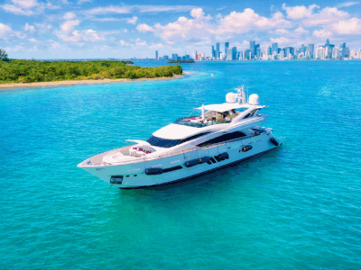 Relax in the Jacuzzi and Explore Miami Aboard the 100’ Dominator