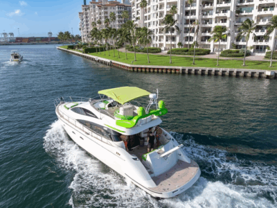 Celebrate in Italian Luxury Aboard the 65ft Aicon G Flybridge Yacht in Miami
